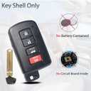 SUPALAND Key Fob Shell Case Replacement Fits for Toyota Avalon Camry Corolla RAV4 Highlander Sequoia 2011 2012 2013 2014 2015 2016 2017 2018 2019 Keyless Entry Remote Control 4 Button Case Cover