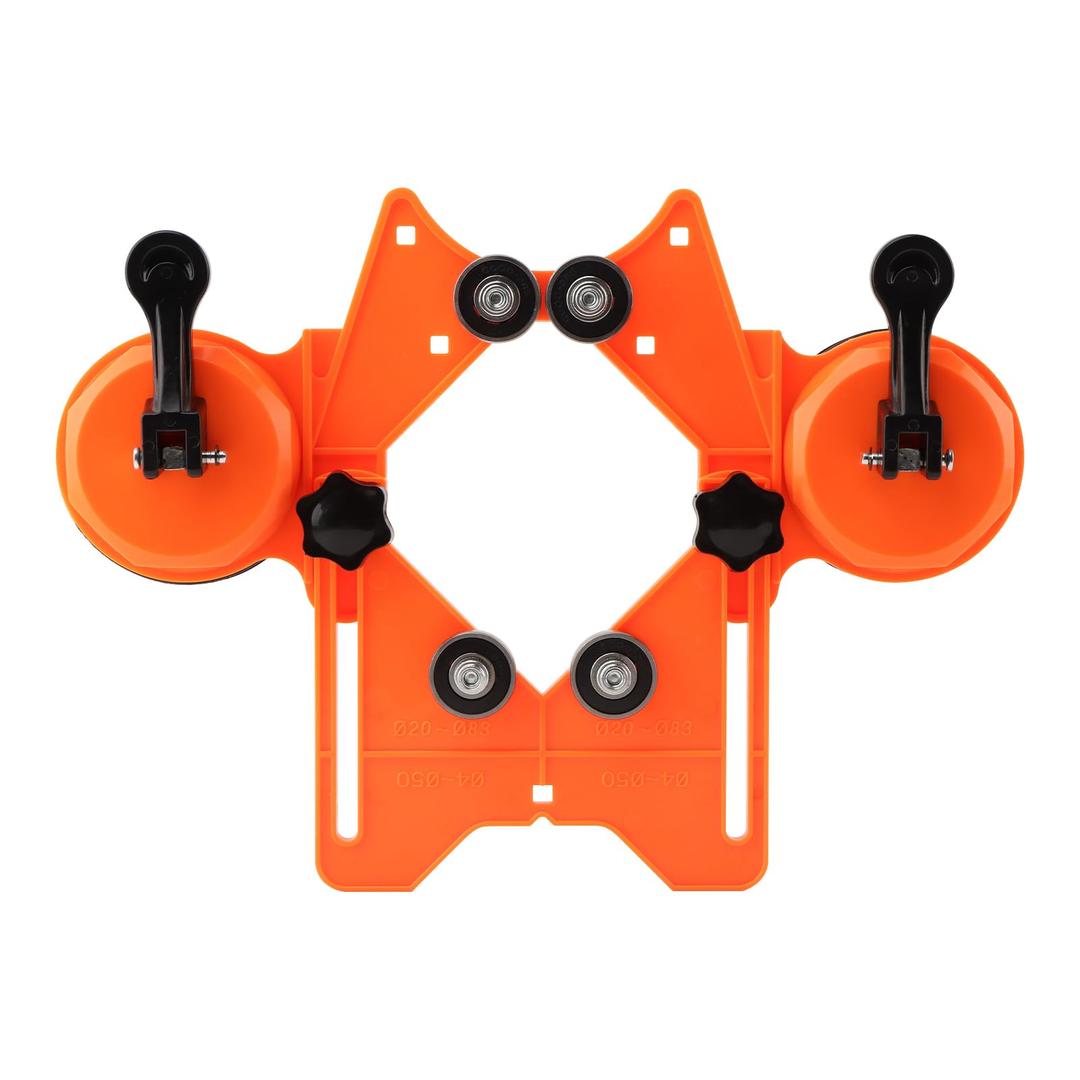 Drill Bit Hole Saw Guide, 4-84mm Portable Glass Tiles Drill Guide Adjustable Hole Locator Holder for Ceramic Glass Marble Tile (Orange)