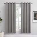 Taupe Linen Blackout Curtains 63 Inch Length 2 Panels Set for Bedroom Living Room Grommet 100% Black Out Linen Drapes Room Darkening Window Curtains 63 Inches Long Tan Brown