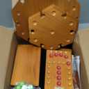 Marble Board Game,Wooden Board Game for 6-8 Players,Portable Design Marble Game with 32 Marbles 16 Dice, Family Game Night Gift for Kids & Adults, 8 inches x 12 inches x 0.1 inches