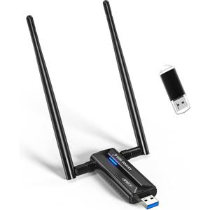 EDUP USB 3.0 WiFi 6E Adapter for PC, AXE3000, Mt7921au, 802.11ax, Tri-Band 6GHz/5GHz/2.4GHz, USB Wi-Fi Dongle Wireless Network Card, Support Windows 11/10 (Install Driver) & Linux (Plug and Play)