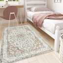 Lahome Oriental Throw Rug,3x5 Kitchen Rugs Non-Slip Washable,Ultra-Thin Boho Entryway Rug Indoor Entrance,Traditional Vintage Bathroom Rugs and Mats Soft for Bedroom Living Room Helena,Terracotta