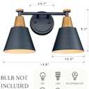 FEMILA 2-Light Bathroom Light Fixtures, Modern Bathroom Vanity Light with Hammered Metal Shade, Dark Blue Sconces Wall Lighting for Mirror Kitchen Bedroom, 4FG59B-2W Blue