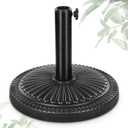 FRUITEAM 15" 23 lbs Round Patio Umbrella Base Pre-Filled Umbrella Stand Sun-Flower-Pattern Heavy Duty Market Umbrella Base Stand for Patio, Outdoor, Swimming Pool, Black