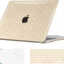 EooCoo Case Compatible with MacBook Air 15 inch M4 2025 2024 2023 Release A3241 M3 A3114 M2 A2941, Glitter Plastic Hard Shell Case + Keyboard Skin + Screen Protector, Sparkly Starlight Clear