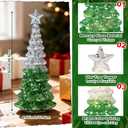 2 Pcs Mercury Glass Christmas Tree for Tabletop Light up Christmas Decor 11.6" Illuminated Glass Xmas Tree Battery Operated Xmas Table Centerpiece for Home Fireplace Festive Decor Gift(Silver)