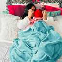 Bedsure GentleSoft Fleece Blankets Twin Size River Blue - 300GSM Lightweight Plush Fuzzy Cozy Soft Blanket for Bed, Sofa, Couch, Travel, Camping, 60x80 inches