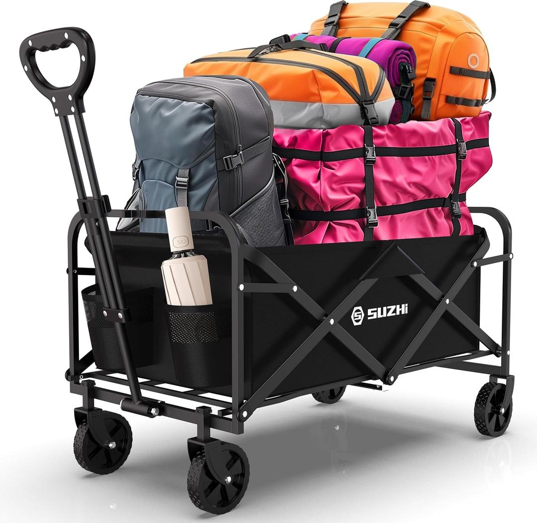 Small Wagon Carts Collapsible/Folding/Foldable/for Apartment/Grocery/Travel/Camping/Shopping/Outdoor/Lightweight & Portable