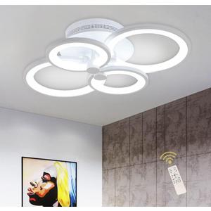 Ganeed Dimmable Modern Ceiling Light,Metal Acrylic LED Flush Mount Ceiling Light Fixtures,56W LED Chandelier Light Fixture for Living Room Kitchen Bedroom Dinner Room,3000-6500K