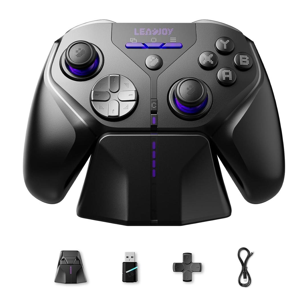 leadjoy Xeno Plus Wireless Game Controller, TMR Joysticks, Hall Effect & Tactile Dual Triggers Gaming Controller, Smart Charging Dock, 4 Back Paddles, 1000Hz Polling Rate, for Nintendo Switch/Switch 2, PC, Android & iOS