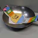 Craft Wok Traditional Hand Hammered Chinese Carbon Steel Wok with Wooden and Steel Helper Handle (14 Inch, Round Bottom Pow Wok Pan) 