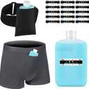 Cuffbow 19 Pcs Urine Test Complete Kit, Include 1 Urine Bottle 15 Temperature Test Strips 1 Storage Pouches 1 Leg Strap and 1 Lining Pocket Boxer Brief for Travel Lab Testing(Medium)