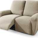 2026 Loveseat Recliner Cover 4-Piece (48"-66") Super Soft Recliner Loveseat Covers with Big Pocket & Anti Slip Ties Stay in Place, Lazy Boy Reclining Love Seat Slipcover Durable Washable, 2 Seat-Regular, Khaki