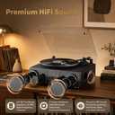 RetroAudio Vinyl Record Player Turntable, 4 Speakers and Amber Lights