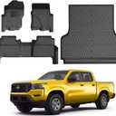 KUST Floor Mats Truck Bed Mat for 2022-2026 Nissan Frontier Accessories (Crew Cab with 2nd Row Under-Seat Storage), 5FT Bed Liner & All Weather Floor Liners Truck Mats, TPE Rubber, Raised Edge