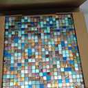 10 Sheets Peel and Stick Backsplash, Waterproof Mosaic Tile Self-Adhesive - Easy Cut to Size for Kitchen, Bathroom, Fireplace DIY Installation (10, Green+Blue Brushed)