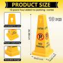 10 Pack No Parking Cones 26 Inch Four Sided Safety Traffic Signs Yellow