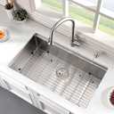 Stainless Steel Kitchen Sink Undermount-Hovheir 25x19 Undermount Kitchen Sink Workstation Sinks 16 Gauge Stainless Steel Single Bowl Deep Under Mount Sinks with Cutting Board, 25"x19"x10"