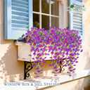 Der Rose Artificial Hanging Flowers for Outdoors UV Resistant Fake Hanging Plants for Spring Decoration, Realistic Silk Faux Flowers with Trailing Vines for Porch Patio Balcony Fence Garden Decor