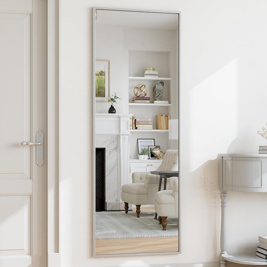 71"x 26" Full Length Mirror, Tall Standing Floor Mirror w/Shatterproof Glass, Wall Mounted Mirrors for Bedroom, Living Room, Entryway,Dressing Room Home Decor,Silver