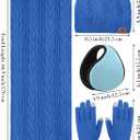 URATOT 4 Pack Winter Knitted Set Thick Knitted Beanie Hat Scarf Gloves Ear Warmer for Men or Women (Blue)