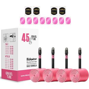 4 Pack Ridenow TPU Inner Tubes Ultra-Light 700 x 32-47c with 45mm Presta Valves for Road Bike or Gravel Bike (Include Bike Tube Patch Repair Kit)