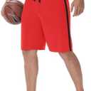IUKIO Men's Basketball Shorts with Pockets Athletic Running Shorts Workout Training Gym Shorts 2XL