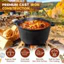 Geetery 15 Pcs Pre-seasoned Cast Iron Cookware Set, Dutch Oven Camping Accessories Kit with Skillet, Pan, Pot, Gloves, Lid Lifter, Storage Bag, Scrubber for Kitchen Ourdoor Campfire Grill BBQ Cookware