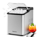 Ice Makers Countertop, 26.5Lbs/24H Ice Machine with 2 Sizes Bullet Ice, 9 Ice Cubes Release in 6 Mins, Self-Cleaning Portable Ice Maker with Ice Scoop and Basket for Home Kitchen Office Bar RV