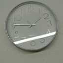 Tosnail 12 Inches Round Silent Non Ticking Quartz Wall Clock - Elegant Silver Frame