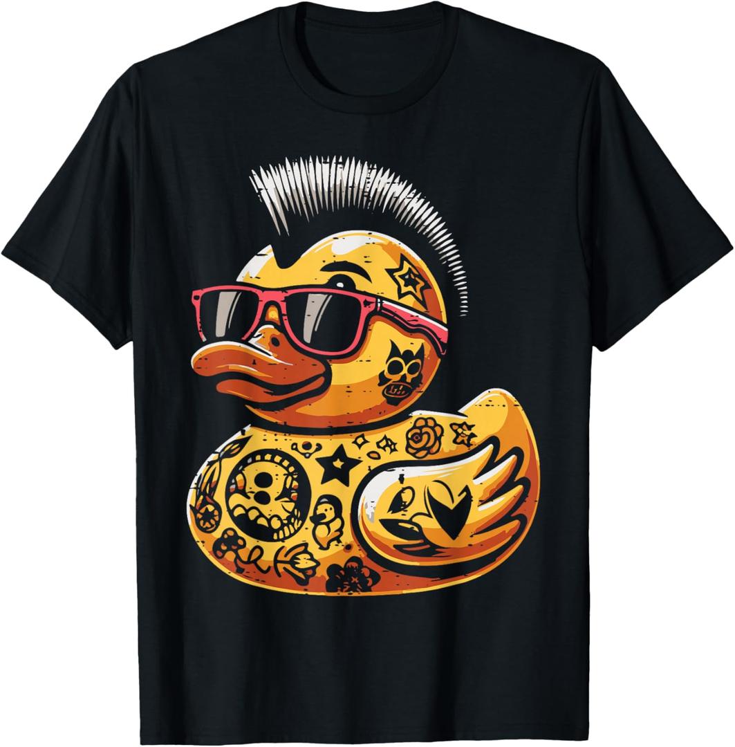 Mohawk Rubber Duck Punk Rock Rocker Toddler Boys Kid Men T-Shirt, 2T