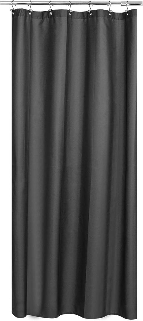 N&Y HOME Fabric Shower Stall Curtain or Liner 36 x 72 Inches - Hotel Quality, Machine Washable, Water Repellent - Graphite Gray, 36x72