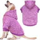 Dog Sweaters for Large Dogs Hoodie Fleece Dog Sweater Soft Clothes Sweatshirt with Pocket Hoodie for Large Dogs(Purple&L)