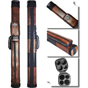 2x2 Hard cue case Square Pool Cue Billiard Stick Carrying Case (C01-Brown)