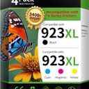 923XL 923 Ink Cartridges for HP Printers Replacement for HP 923XL Ink Cartridges Combo Pack 923e Ink to Work with OfficeJet Pro 8135 8130 8139 8138 8122 8120 8124 8125 8130 Printer (BK/C/Y/M, 4-Pack)