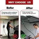 EV Charger Cable Retractor, Universal EV Charger Retractable Cable Management System, Garage Charging Cable Organizer for All Level 2 Chargers-Mounts to Ceiling and Wall