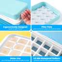 Ice Cube Tray with Lid and Bin, PHINOX 84 pcs Ice Trays for Freezer, Ice Cube Trays for Freezer with 3 trays, Container, Lid & Ice Scoop, BPA Free