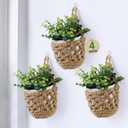 3PK Wall Planters for Indoor Plants with Self Watering Pots (4inch), Macrame Plant Hanger for Plant Wall | Wall Mounted Plant Holders for Succulent & Herbs (Small)