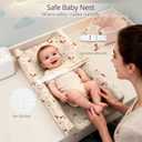 JVEOO Muslin Baby Changing Pad, 2 Pack Muslin Soft Cotton Covers & Waterproof Lining Foam Diaper Changing Table Pad 32" x 16.6" Mat for Dressers