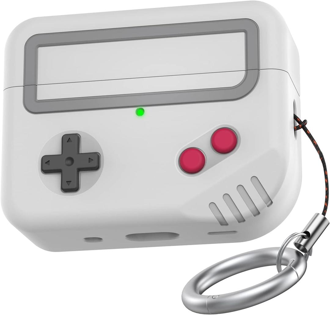 Silicone Airpods Pro 2 Case Protective Covers Skin Game-Machine Design for Airpods Pro 2022 [Support Wireless Charging] Compatible with Apple Airpods Pro 2nd Generation (Light Grey)