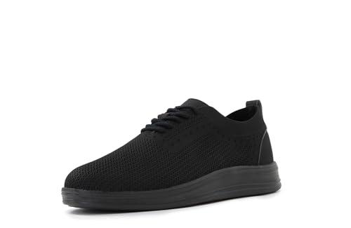 yhmbank Men's Fashion Sneakers Go Walk Evolution Ultra Impeccable Walking Shoe Lace-Up Breeze Shoes Knit Lightweight Mesh Walking Shoes for Men Black, Size 46