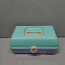 Caboodles On-The-Go Girl Makeup Box, Seafoam on Lavender, Hard Plastic Makeup Organizer Box, Built-In Mirror, Secure Latch for Safe Travel, Spacious Storage for Large Items