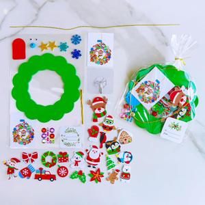 Winlyn 
12 Sets Christmas Craft Kits Winter Crafts DIY Holiday Wreath Ornaments Decorations Art Sets Snowmen Snowflake Festive Foam Stickers Arts and Crafts for Kids Classroom Activities Party Favors