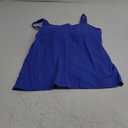 V FOR CITY Tank Top for Women with Built-in Padded Bra Adjustable Wide Strap Camisole Cotton Cami Shirts (X-Large, Blue)