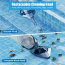 Pool Vacuum for Above Ground Pool with a Telescopic Pole, Running time up to 1H, Handheld Rechargeable Pool Cleaner with Powerful Suction up to 18.5 gallons/min, Ideal for Leaves & Debris, PC10