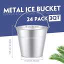 Didaey 24 Pcs Metal Beer Bucket Bulk Ice Bucket Ice Pails with Handle Champagne Soda Party Beverage Chiller for Summer Picnic Pool Wedding Party Supplies Wine Champagne Bar (7.1 x 6.5 x 5.1",Silver)