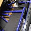 Medline Lightweight Foldable Transport Wheelchair with Handbrakes and 12-Inch Wheels, Blue Frame, Black Upholstery