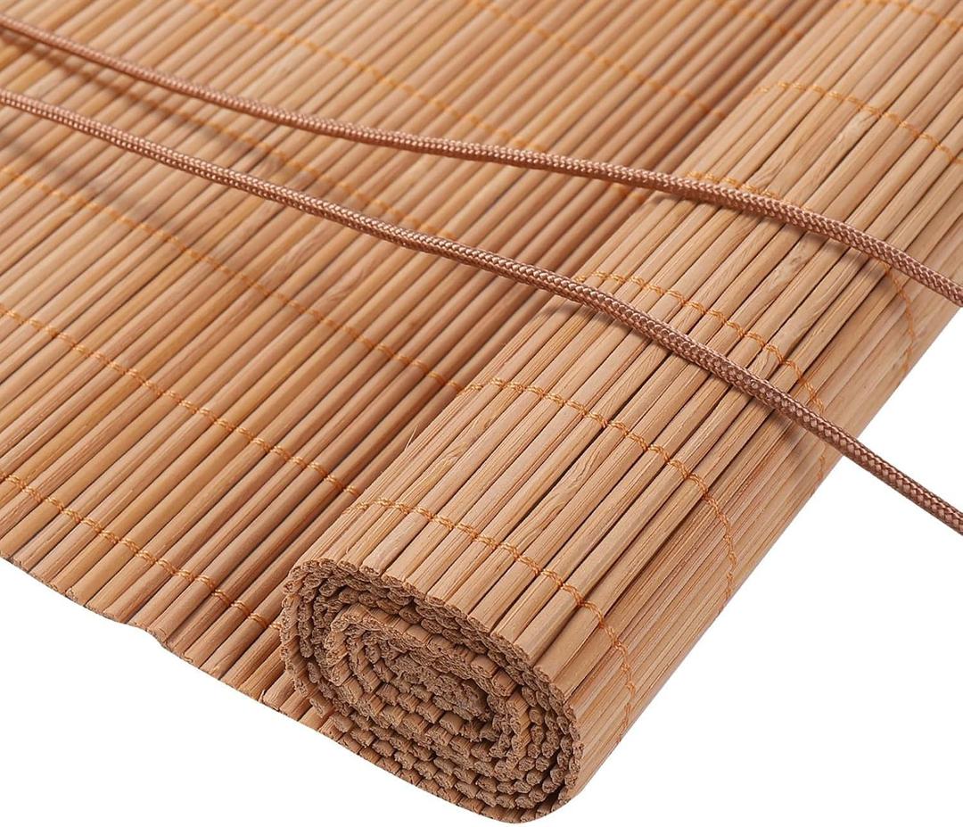 BAYUE Bamboo Blinds for Interior Windows, Roll Up Light Filtering, 23x48 in