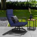 Favoyard Outdoor Chair Cushion 21 x 20 x 2 Inch Waterproof & Color Fade Resistant High Back Patio Furniture Cushion Replacement with Removable Cover, Ties and Hidden Zipper for Outdoor Dining Chairs