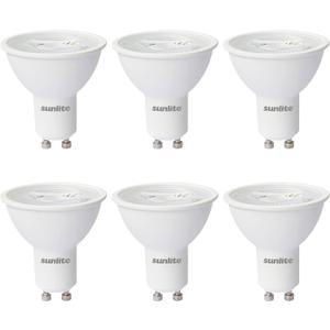 Sunlite 40358 LED MR16 Reflector Spotlight Bulb, 7 Watts (50W Halogen Bulb Replacement) 120 Volt, 550 Lumen, 35 Flood Beam, GU10 Base, Dimmable, ETL Listed, 6500K Daylight, 6 Count